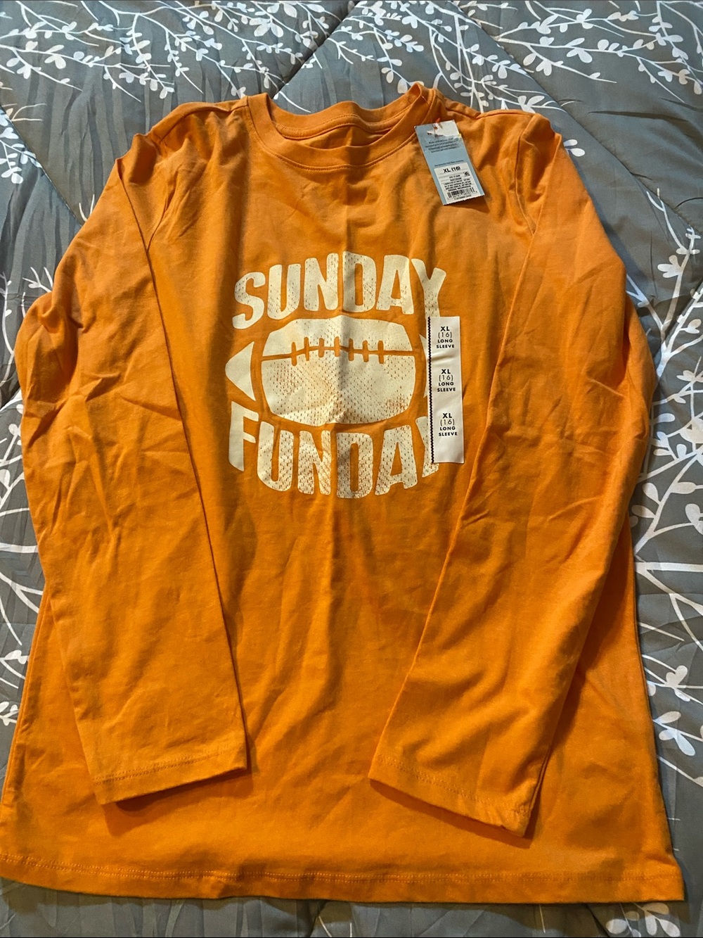 Sunday Funday Orange Long-Sleeve Boys Graphic Shirt Cat & Jack - 16 (XL)